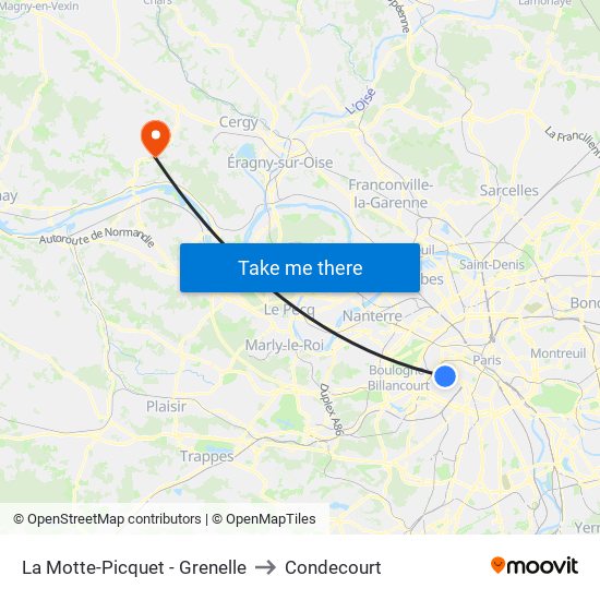 La Motte-Picquet - Grenelle to Condecourt map
