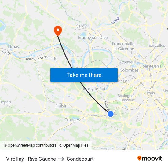 Viroflay - Rive Gauche to Condecourt map