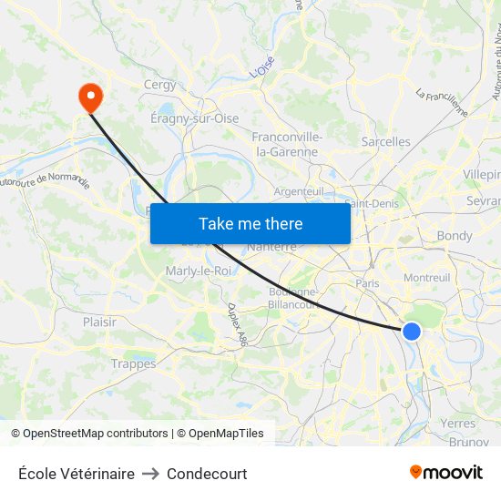 École Vétérinaire to Condecourt map