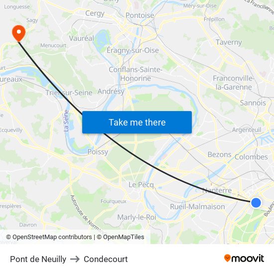 Pont de Neuilly to Condecourt map