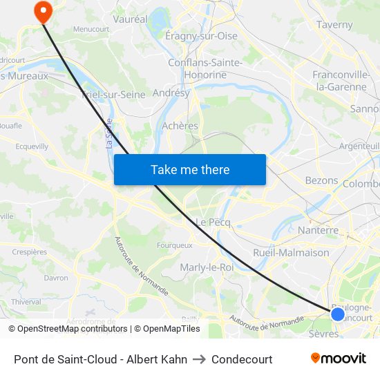 Pont de Saint-Cloud - Albert Kahn to Condecourt map