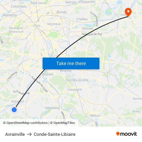 Avrainville to Conde-Sainte-Libiaire map