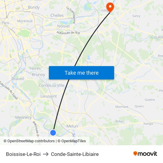 Boissise-Le-Roi to Conde-Sainte-Libiaire map