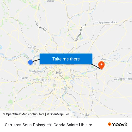 Carrieres-Sous-Poissy to Conde-Sainte-Libiaire map