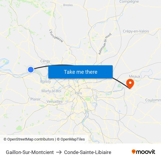 Gaillon-Sur-Montcient to Conde-Sainte-Libiaire map