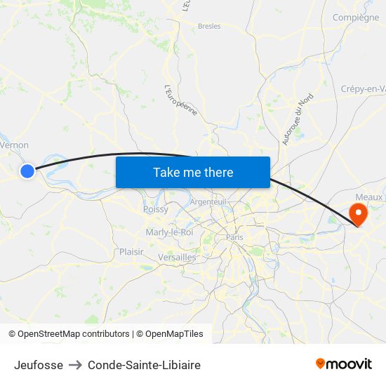Jeufosse to Conde-Sainte-Libiaire map