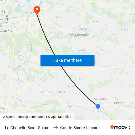 La Chapelle-Saint-Sulpice to Conde-Sainte-Libiaire map