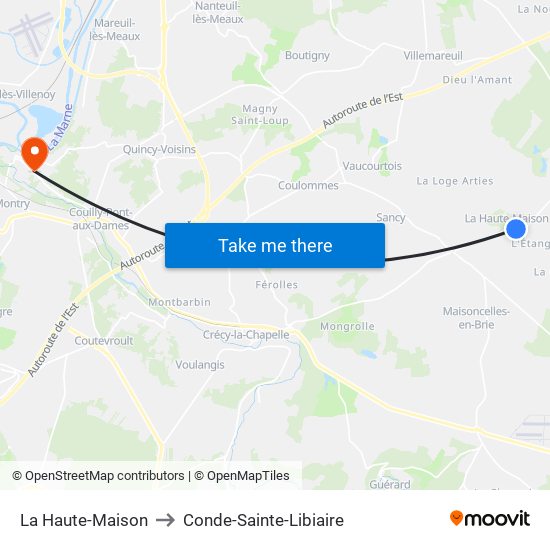 La Haute-Maison to Conde-Sainte-Libiaire map