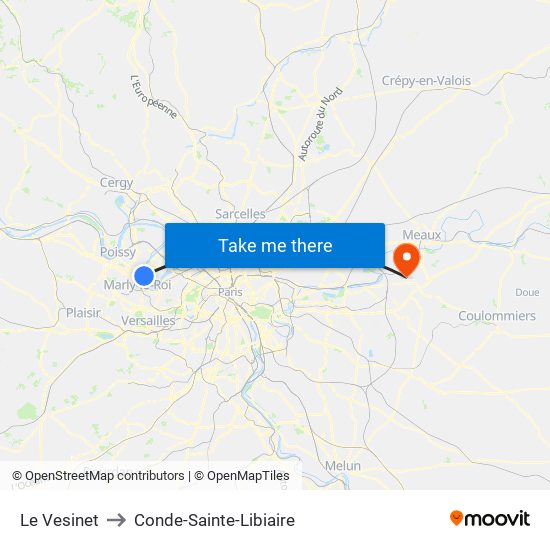 Le Vesinet to Conde-Sainte-Libiaire map