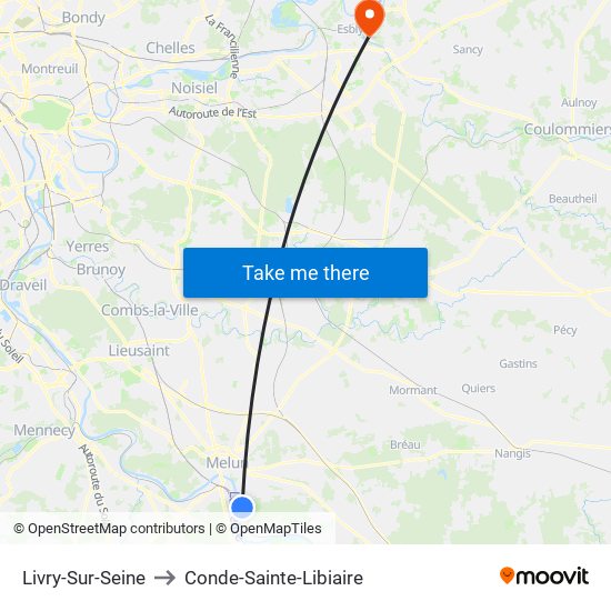 Livry-Sur-Seine to Conde-Sainte-Libiaire map