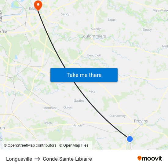 Longueville to Conde-Sainte-Libiaire map