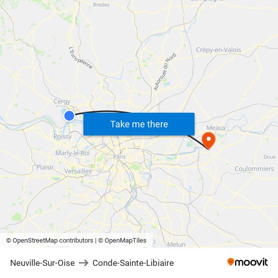 Neuville-Sur-Oise to Conde-Sainte-Libiaire map
