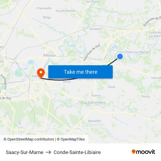Saacy-Sur-Marne to Conde-Sainte-Libiaire map