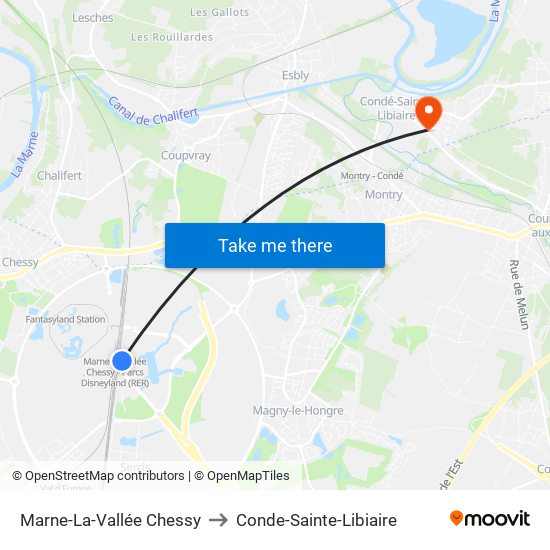 Marne-La-Vallée Chessy to Conde-Sainte-Libiaire map