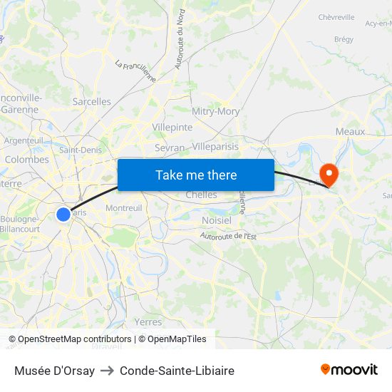Musée D'Orsay to Conde-Sainte-Libiaire map