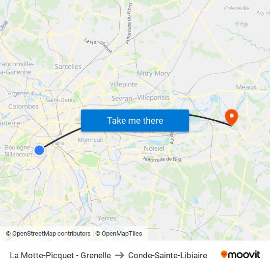 La Motte-Picquet - Grenelle to Conde-Sainte-Libiaire map