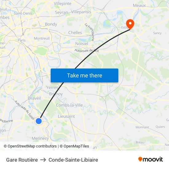Gare Routière to Conde-Sainte-Libiaire map