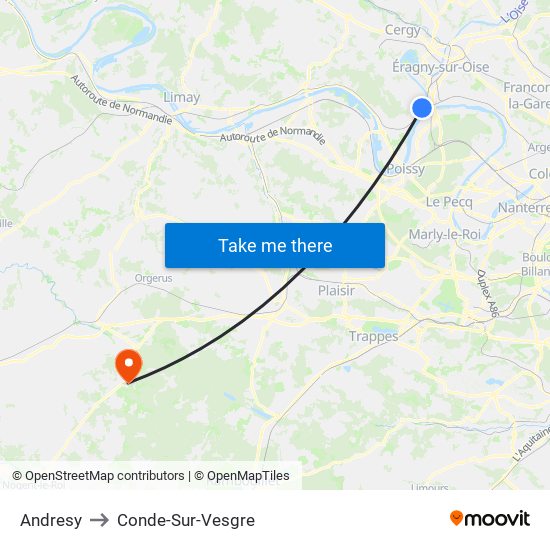 Andresy to Conde-Sur-Vesgre map