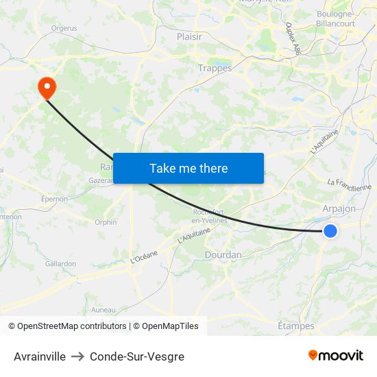 Avrainville to Conde-Sur-Vesgre map