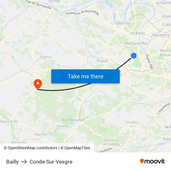 Bailly to Conde-Sur-Vesgre map