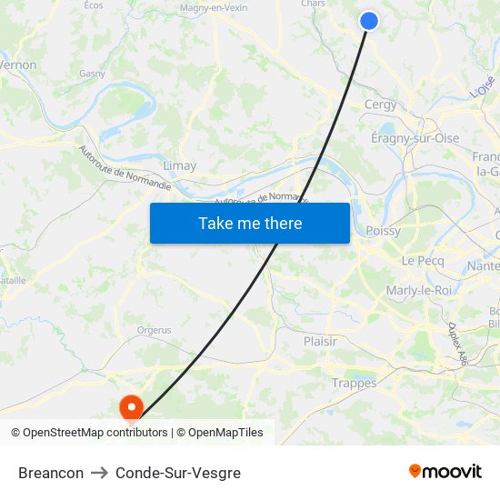 Breancon to Conde-Sur-Vesgre map