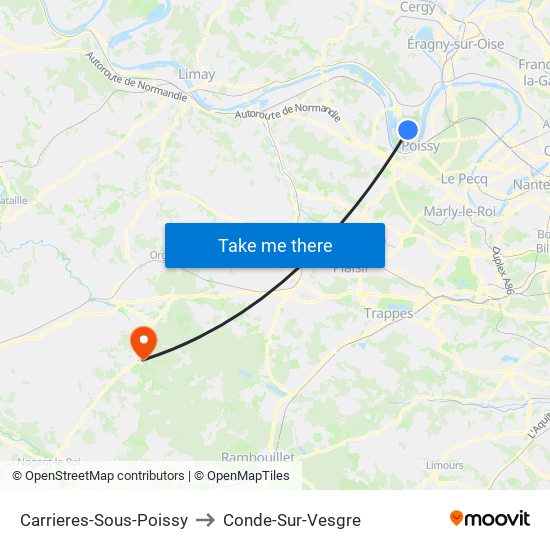 Carrieres-Sous-Poissy to Conde-Sur-Vesgre map