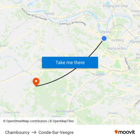 Chambourcy to Conde-Sur-Vesgre map