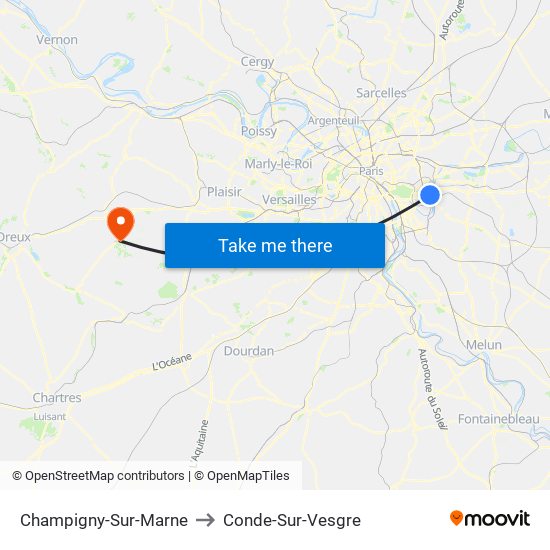 Champigny-Sur-Marne to Conde-Sur-Vesgre map