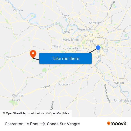 Charenton-Le-Pont to Conde-Sur-Vesgre map