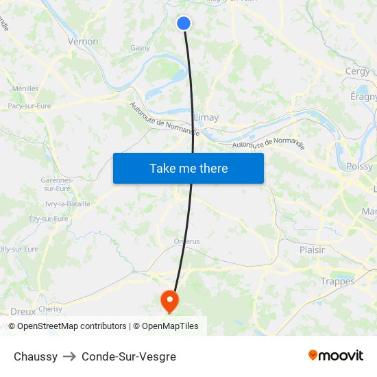 Chaussy to Conde-Sur-Vesgre map