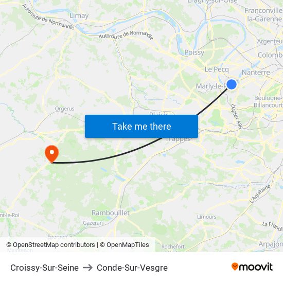 Croissy-Sur-Seine to Conde-Sur-Vesgre map