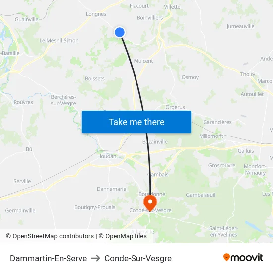 Dammartin-En-Serve to Conde-Sur-Vesgre map
