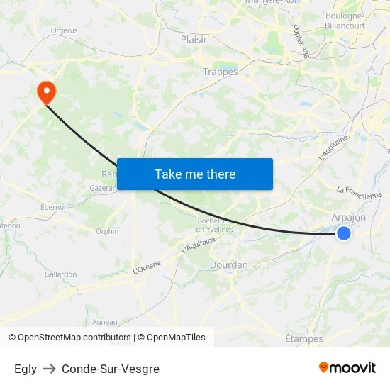 Egly to Conde-Sur-Vesgre map