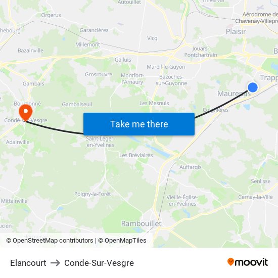 Elancourt to Conde-Sur-Vesgre map