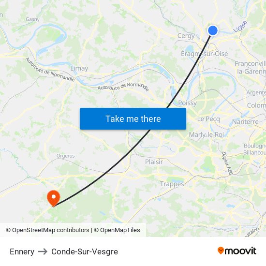 Ennery to Conde-Sur-Vesgre map