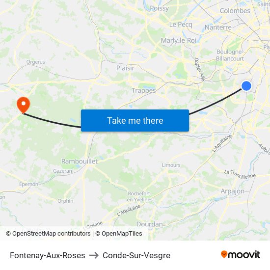 Fontenay-Aux-Roses to Conde-Sur-Vesgre map