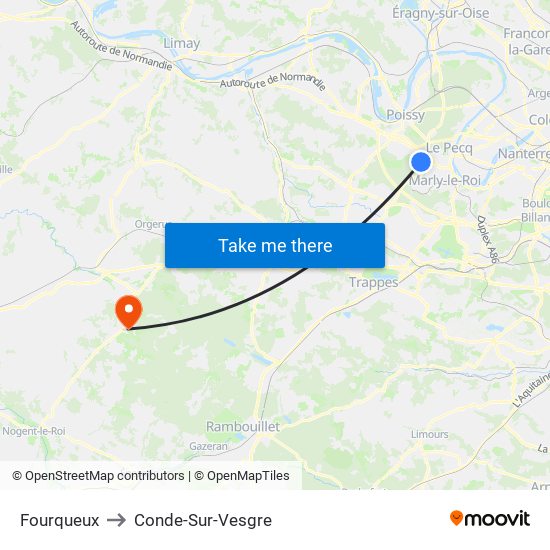 Fourqueux to Conde-Sur-Vesgre map
