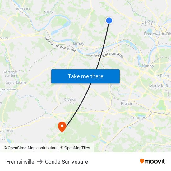 Fremainville to Conde-Sur-Vesgre map
