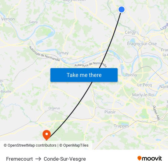 Fremecourt to Conde-Sur-Vesgre map