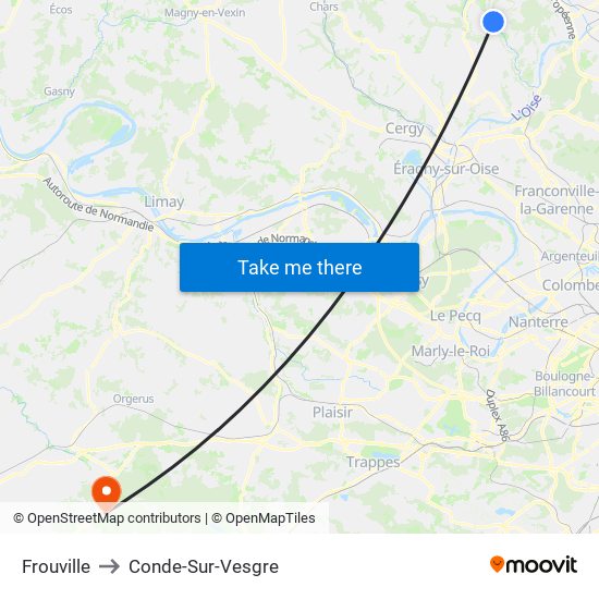 Frouville to Conde-Sur-Vesgre map