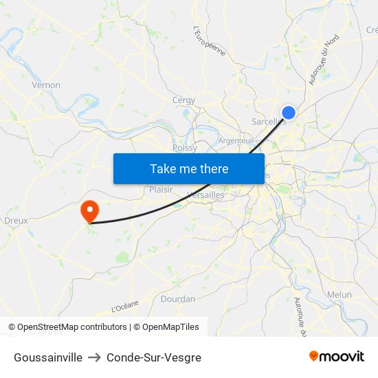 Goussainville to Conde-Sur-Vesgre map