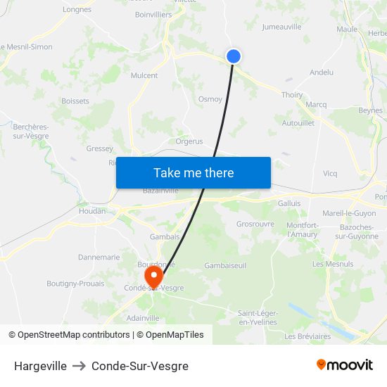 Hargeville to Conde-Sur-Vesgre map