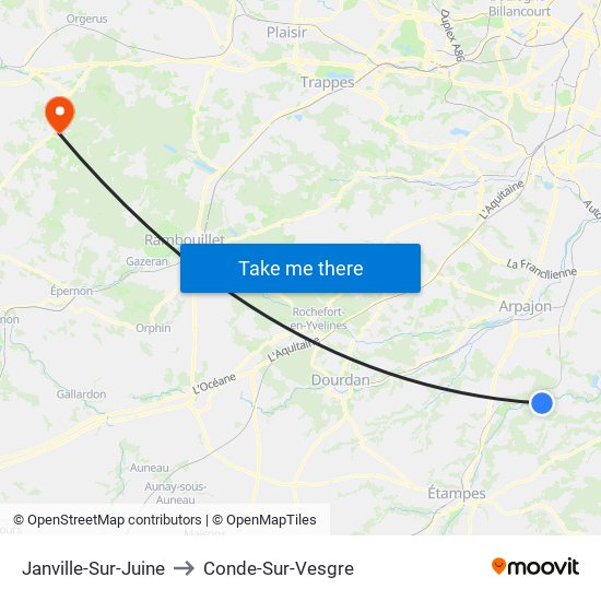 Janville-Sur-Juine to Conde-Sur-Vesgre map
