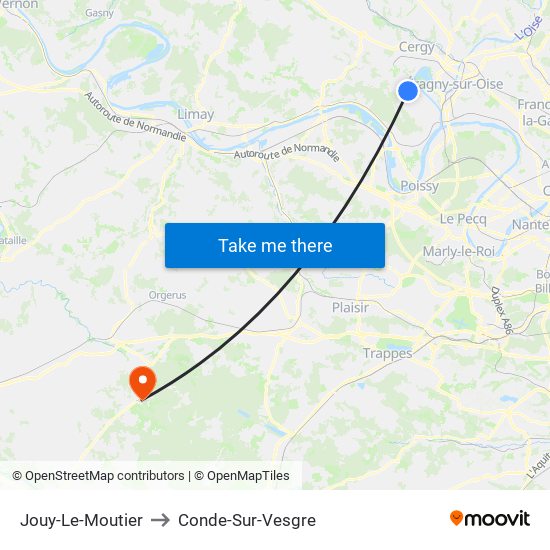 Jouy-Le-Moutier to Conde-Sur-Vesgre map