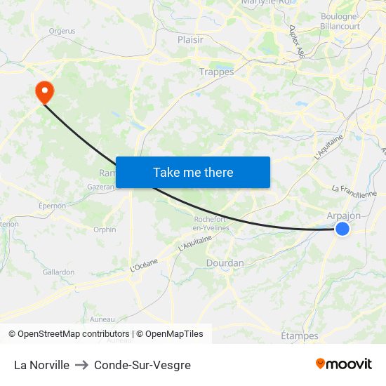 La Norville to Conde-Sur-Vesgre map