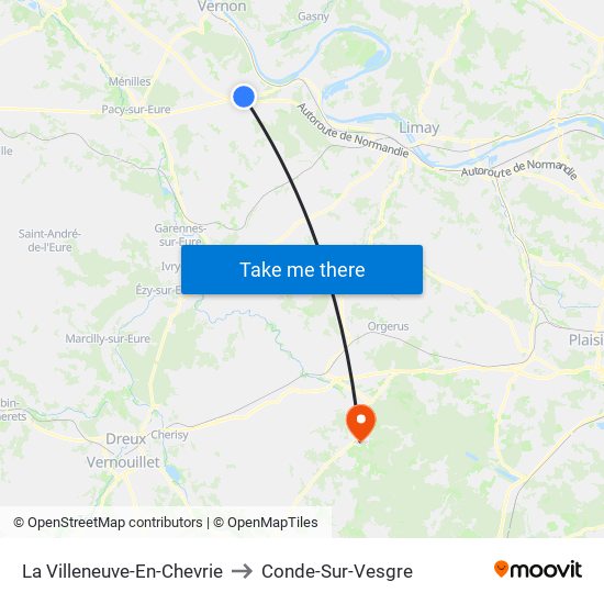 La Villeneuve-En-Chevrie to Conde-Sur-Vesgre map
