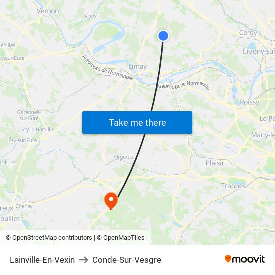 Lainville-En-Vexin to Conde-Sur-Vesgre map