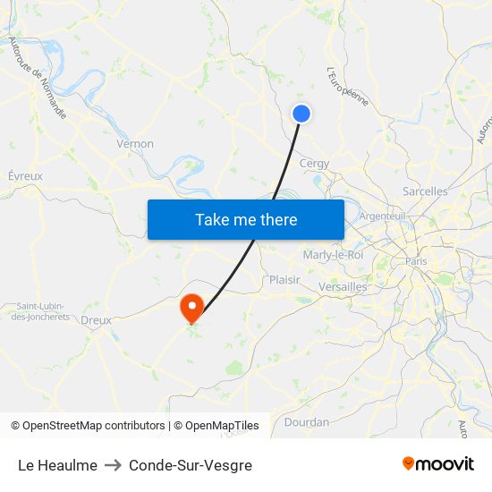Le Heaulme to Conde-Sur-Vesgre map