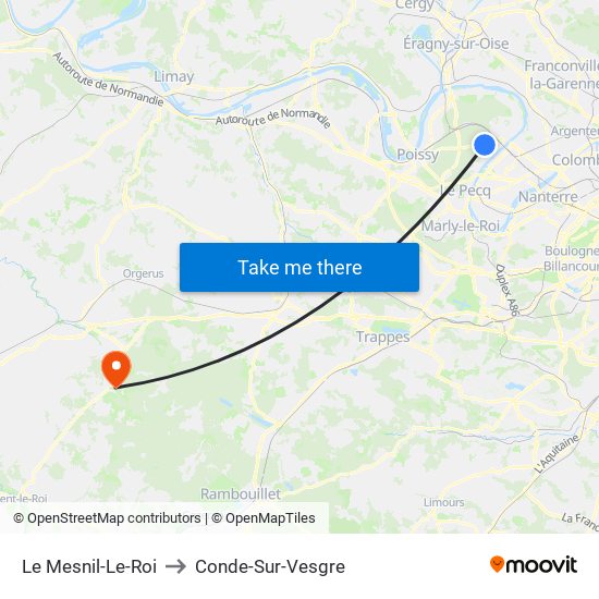 Le Mesnil-Le-Roi to Conde-Sur-Vesgre map
