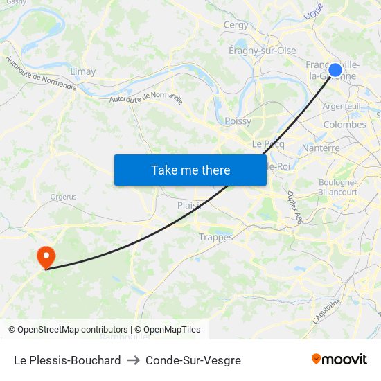 Le Plessis-Bouchard to Conde-Sur-Vesgre map